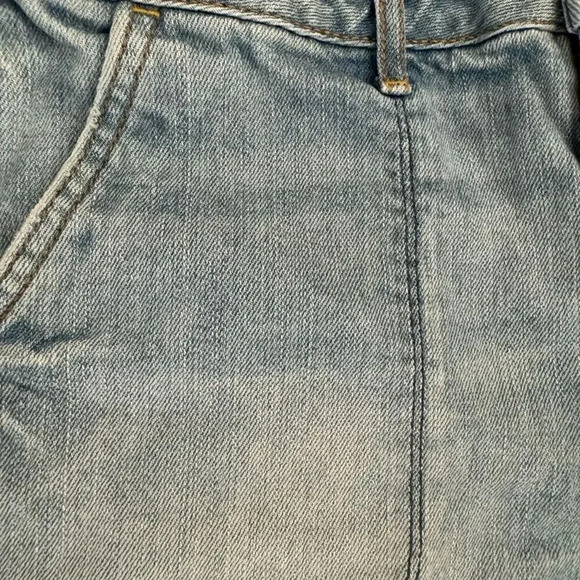 American Eagle Blue High Waist Pockets  Raw Hem Women’s Denim Jean SZ 6 #1997 - Picture 6 of 11